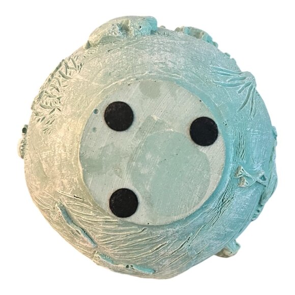 Textured Ceramic Tropical Themed Decorative Pot/Planter With Carved Ocean Motifs - Picture 8 of 8